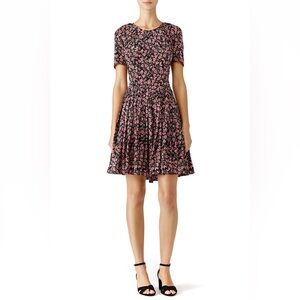 The Kooples Pink Floral Silk Mini Dress Small